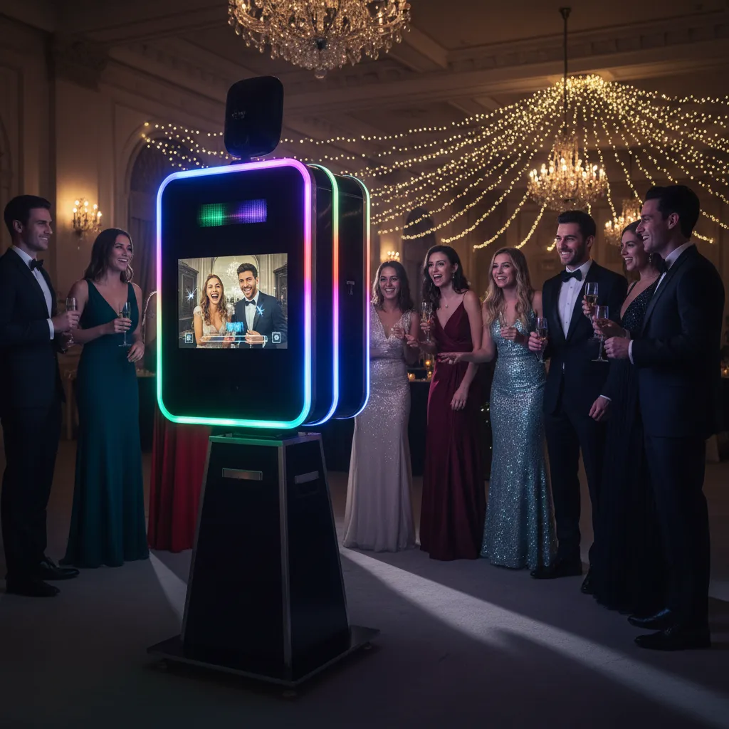 Modern LED photo booth at a premium event