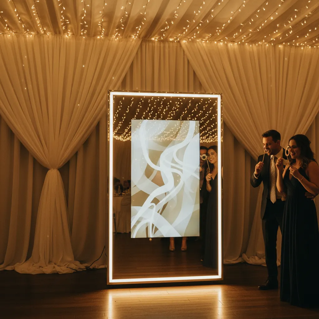 Photo booth at a wedding reception